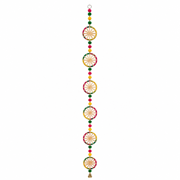 BLUE CRAFT Multicolor 6 Chakri Decorative Wall Hanging Pack of 2