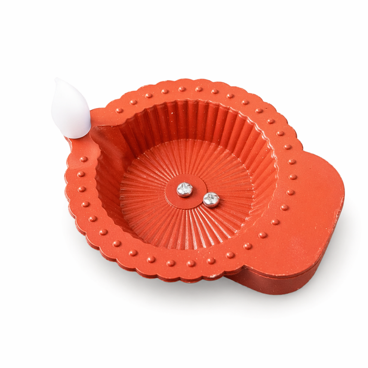 BLUE CRAFT Traditional Round LED Water Sensor Diya