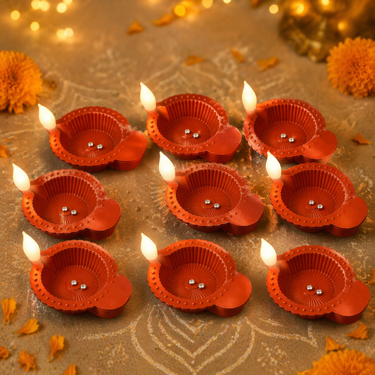 BLUE CRAFT Traditional Round LED Water Sensor Diya