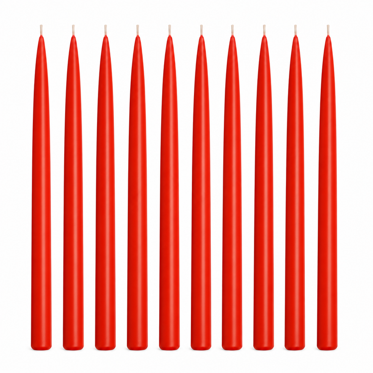 BLUE CRAFT Red Taper Candles – Pack of 10