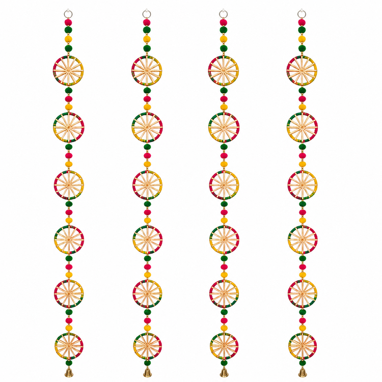 BLUE CRAFT Multicolor 6 Chakri Decorative Wall Hanging Pack of 2
