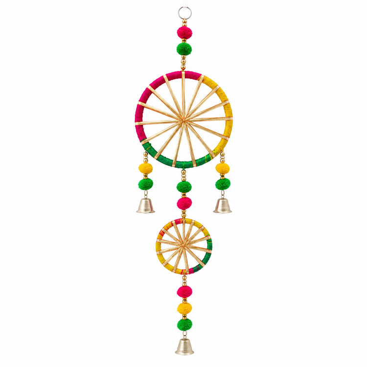 BLUE CRAFT Multicolor 2 Chakri Decorative Wall Hanging Pack of 2