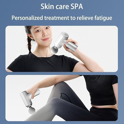 Massage Gun with 4 Attachment Heads, Percussion Massager, Deep Tissue Muscle Recovery (Multicolor)