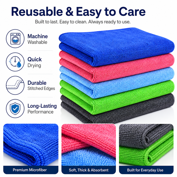 SPATZO Microfiber Cleaning Cloth Pack of 5