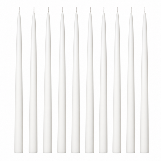BLUE CRAFT White Taper Candles – Pack of 10