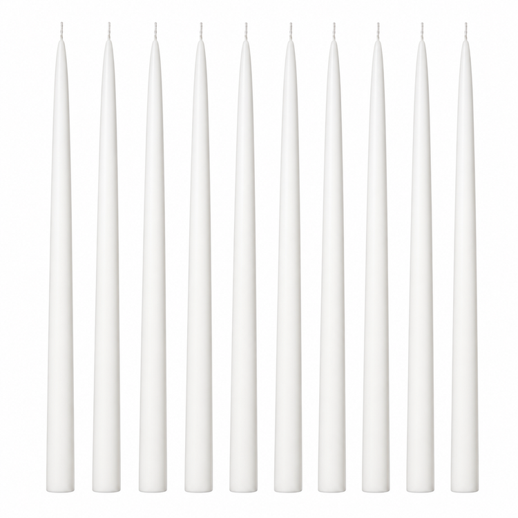 BLUE CRAFT White Taper Candles – Pack of 10