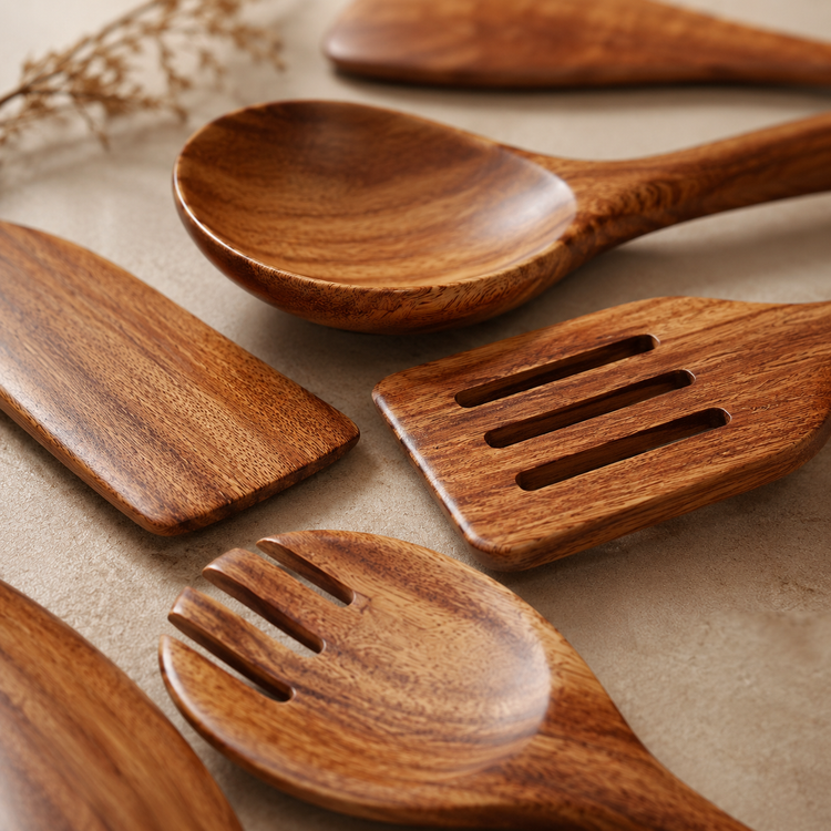 SPATZO Wooden Spatula Set – Pack of 11